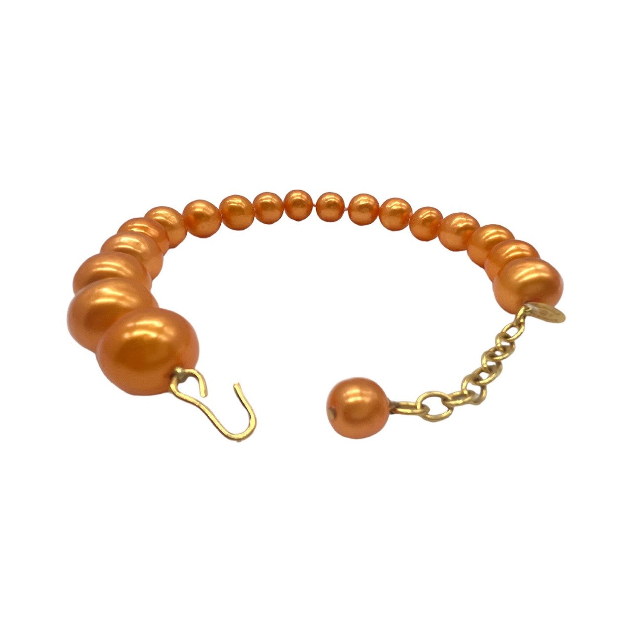 Chanel  Orange Synthetic Pearl Necklace