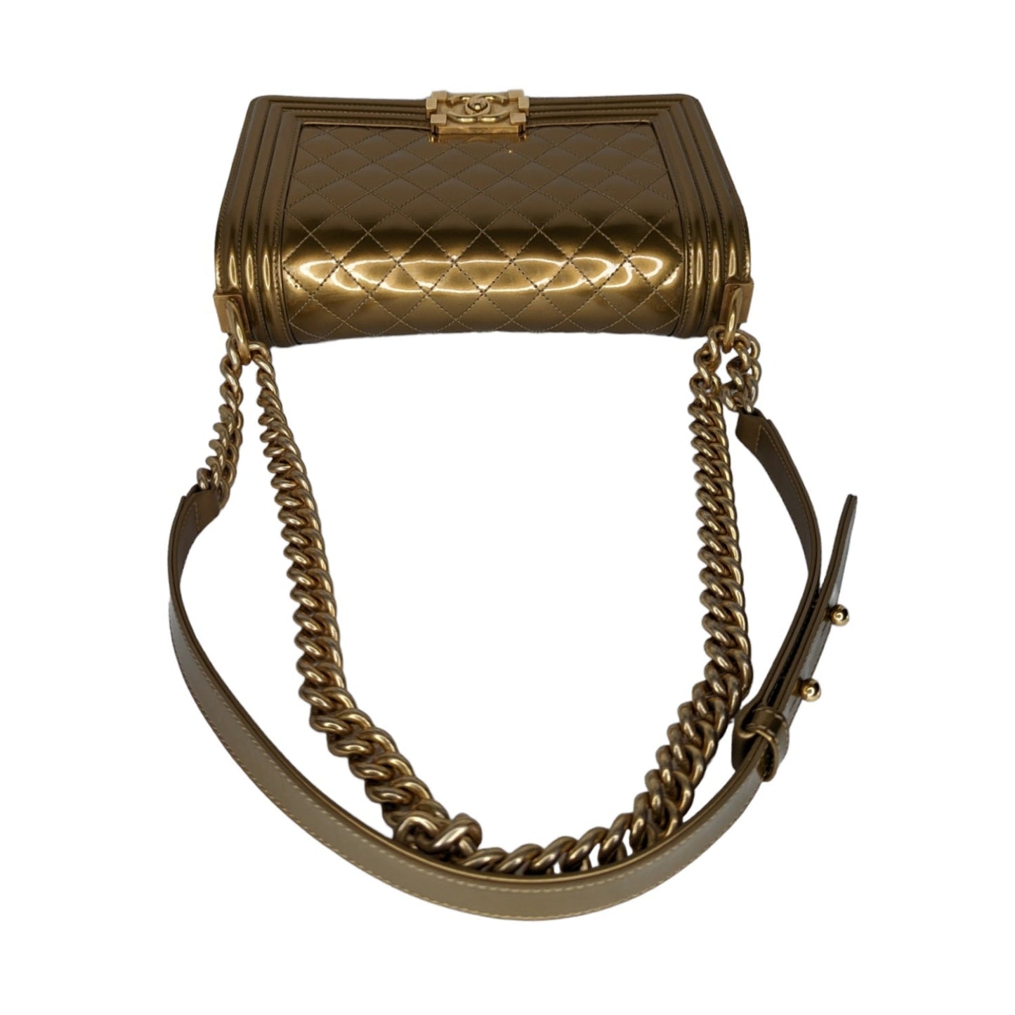 Chanel bag Metallic Patent Calfskin Quilted Medium Boy Bag