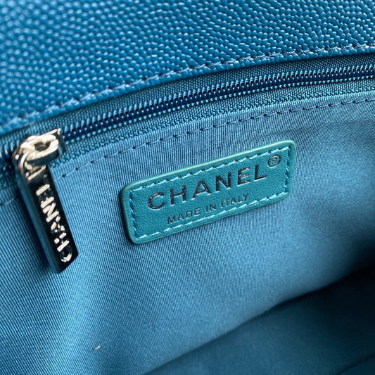 CHL - Flap Bag Red Hardware Grained Blue For Women Handbags, Shoulder Bags 9.4in/24AmeliaAS2303
