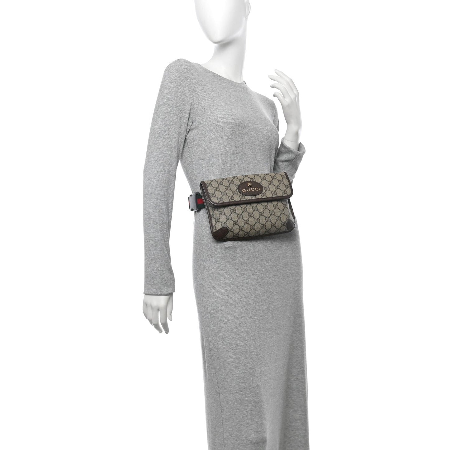 Amelia GG Supreme Monogram Neo      Web Belt Bag Brown