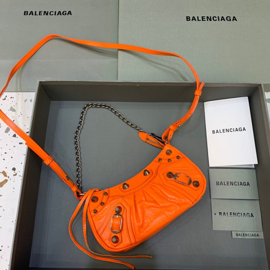 BLN-Ciaga Le Cagole Mini Bag With Chain In Orange, For Women,  Bags 8.2in/21cm