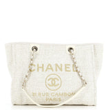 CHANEL Deauville Tote Raffia with Glitter Detail Small