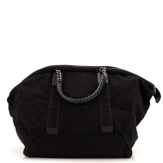 CHANEL Street Style Weekender Bag Quilted Canvas