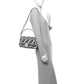 Amelia Canvas Vitello King FF Embroidered Baguette White Black