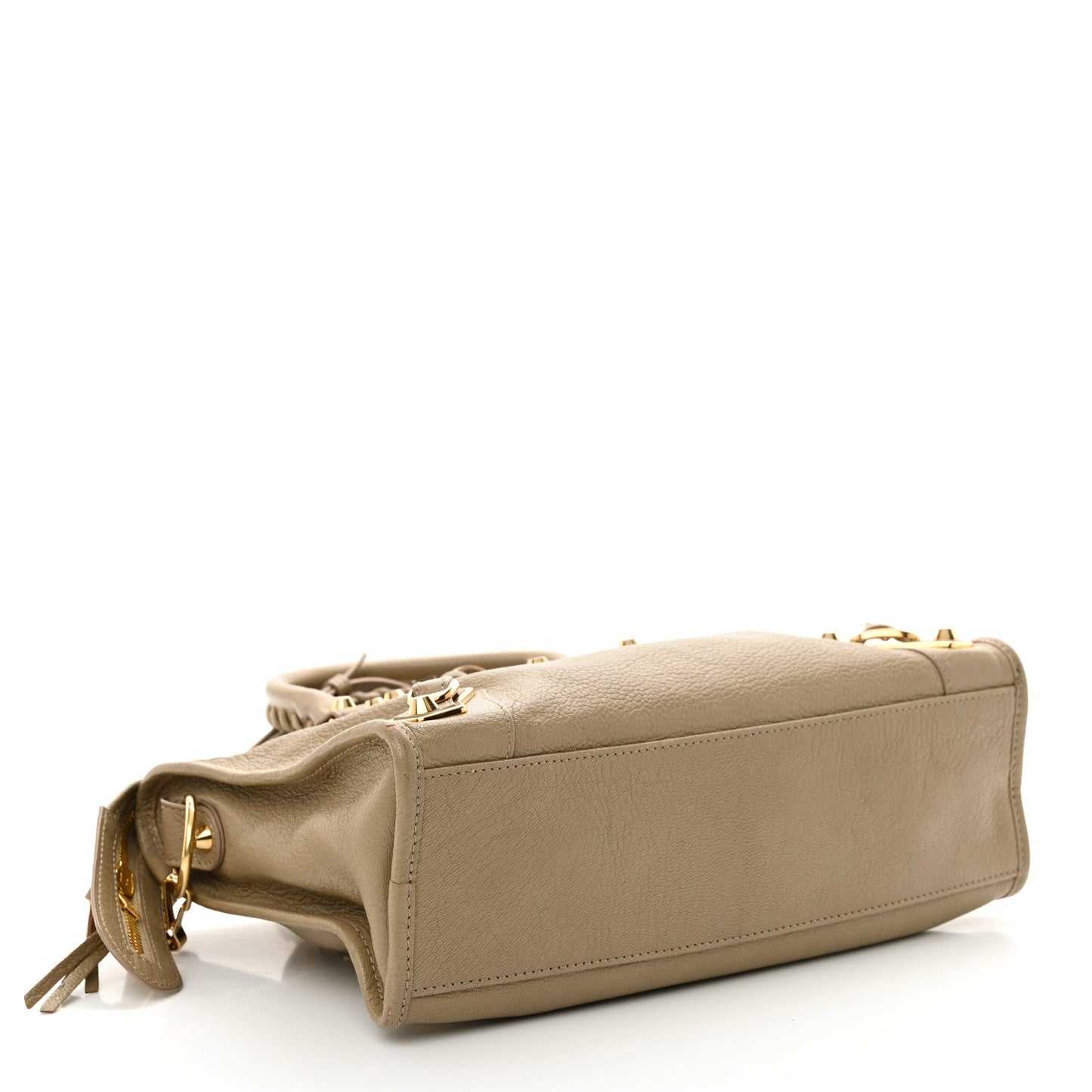 Balenciaga Chevre Gold Metallic Edge Hardware City Beige Latte