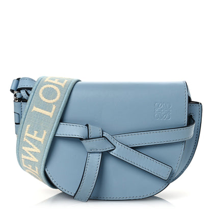Loewe Calfskin Jacquard Mini Gate Dual Bag Dusty Blue