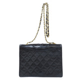 Chanel Cocomark Gold Chain Shoulder Bag Lambskin Black