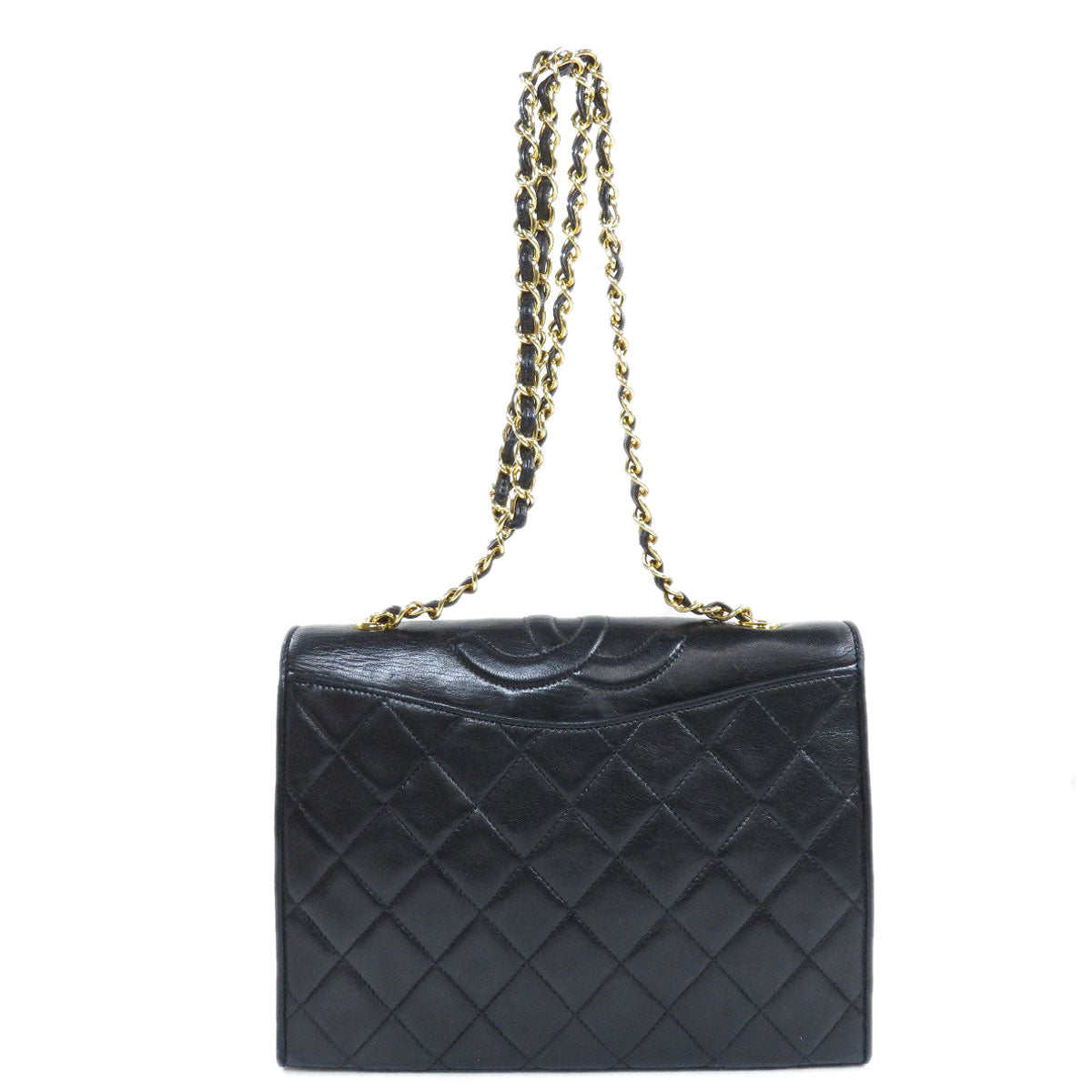 Chanel Cocomark Gold Chain Shoulder Bag Lambskin Black