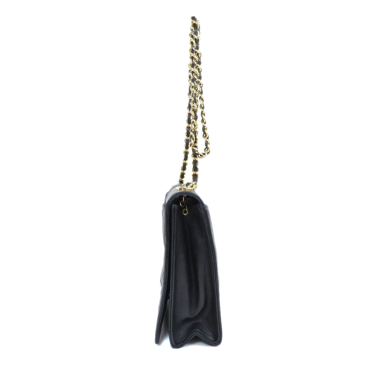 Chanel Cocomark Gold Chain Shoulder Bag Lambskin Black
