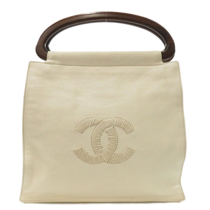 Chanel Cocomark Handbag Leather White