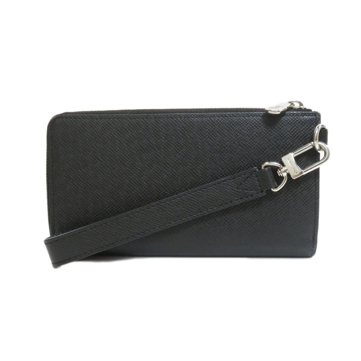 Louis Vuitton Zippy Dragonne Taiga Long Wallet Black Leather