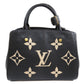 Louis Vuitton Montaigne BB Handbag Emplant Black x Beige