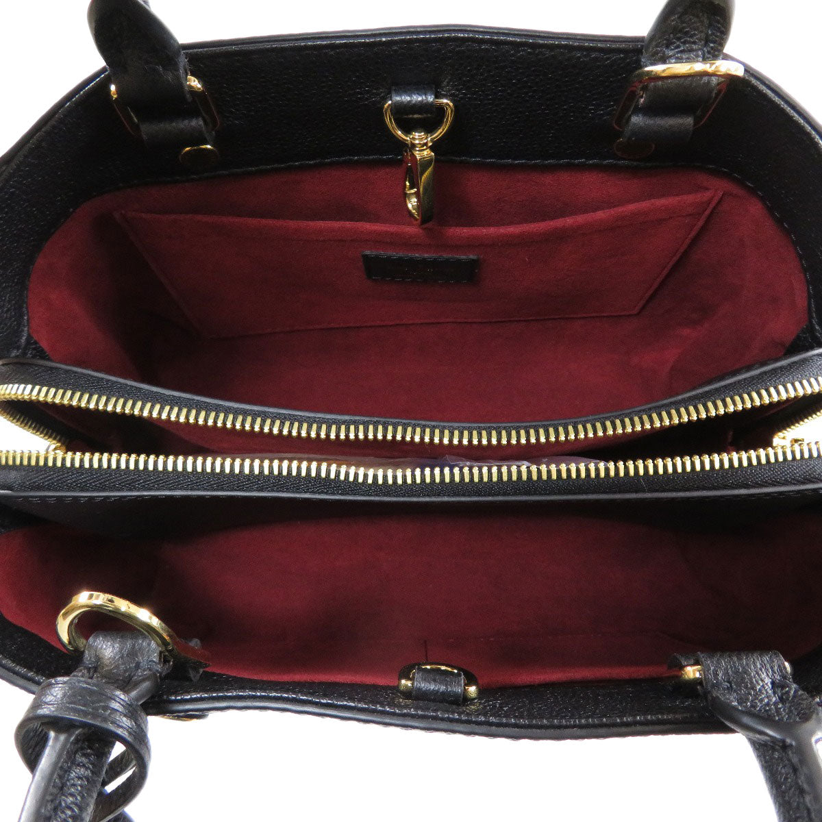 Louis Vuitton Montaigne BB Handbag Emplant Black x Beige
