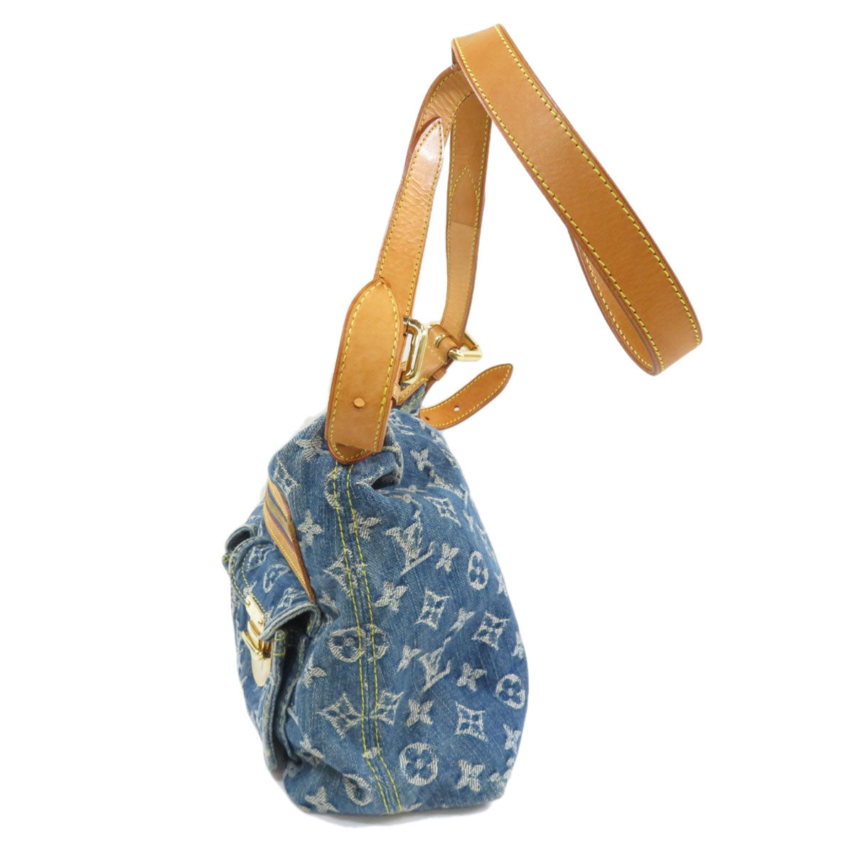 Louis Vuitton Baggy PM Shoulder Bag Denim Blue