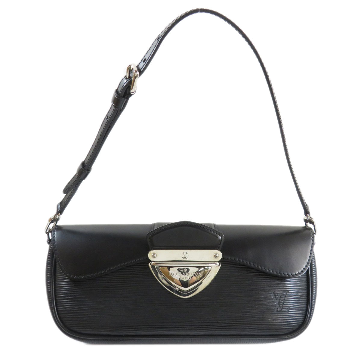 Louis Vuitton Pochette Montaigne Handbag Epi Leather Black