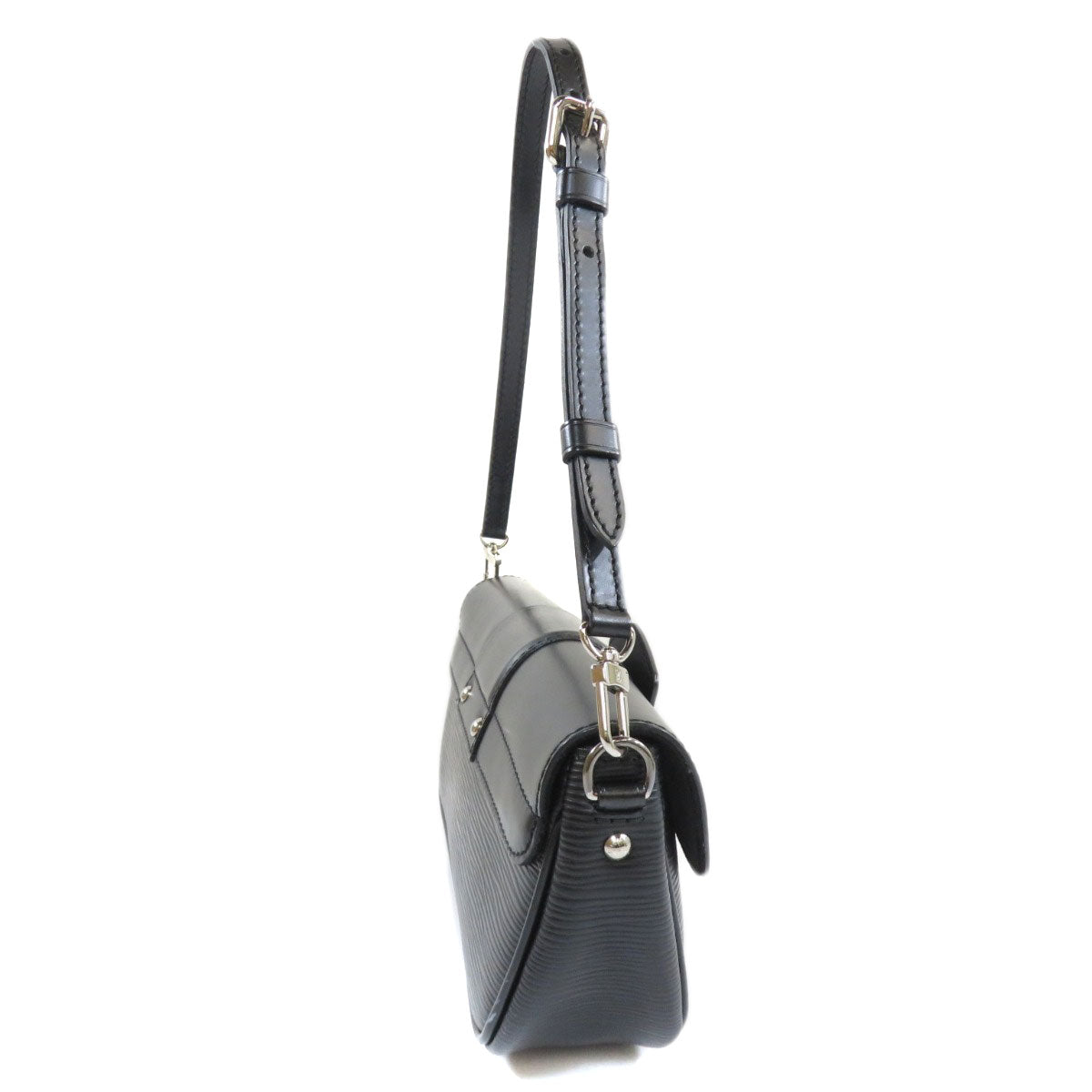 Louis Vuitton Pochette Montaigne Handbag Epi Leather Black