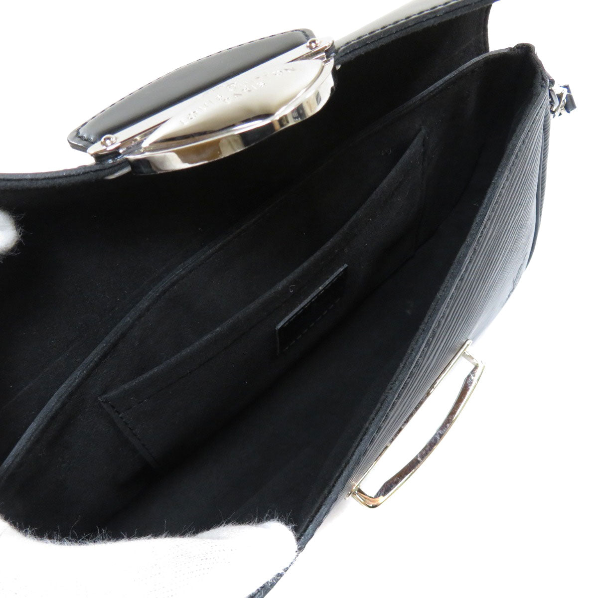 Louis Vuitton Pochette Montaigne Handbag Epi Leather Black