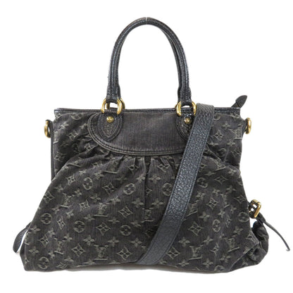 Louis Vuitton Neocaby MM Handbag Monogram Denim Black