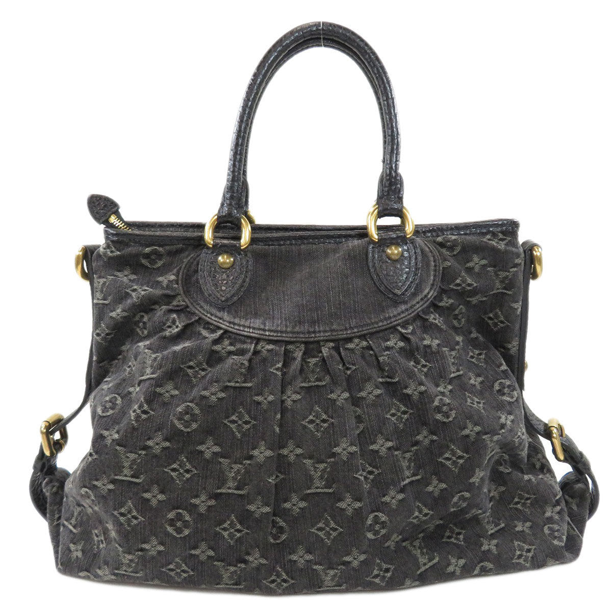 Louis Vuitton Neocaby MM Handbag Monogram Denim Black
