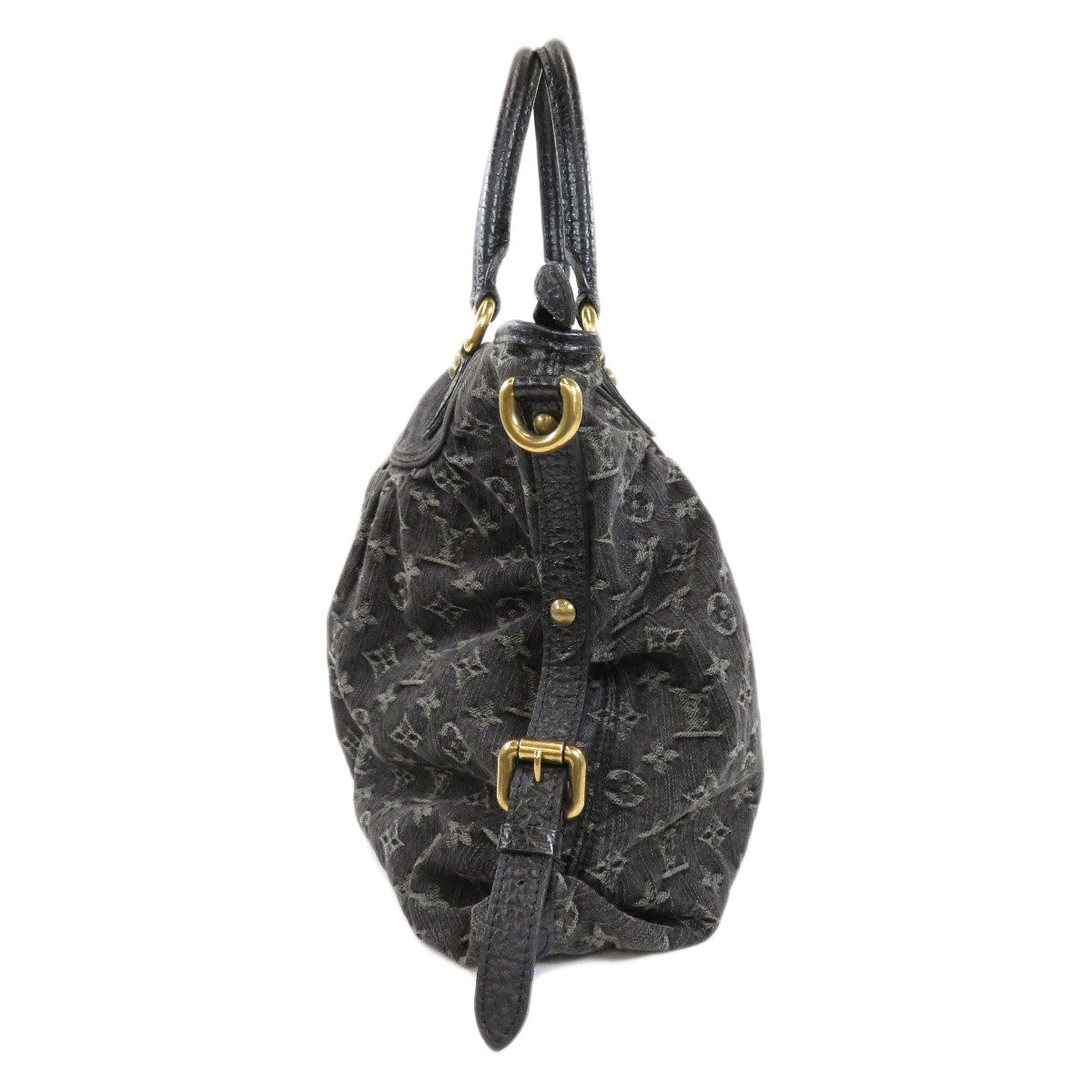 Louis Vuitton Neocaby MM Handbag Monogram Denim Black