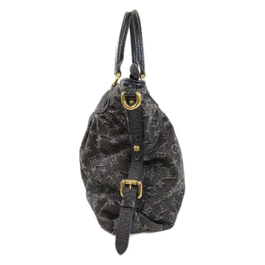 Louis Vuitton Neocaby MM Handbag Monogram Denim Black