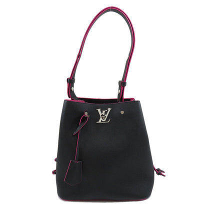 Louis Vuitton LockMe Bucket Shoulder Bag Marine Rouge Leather