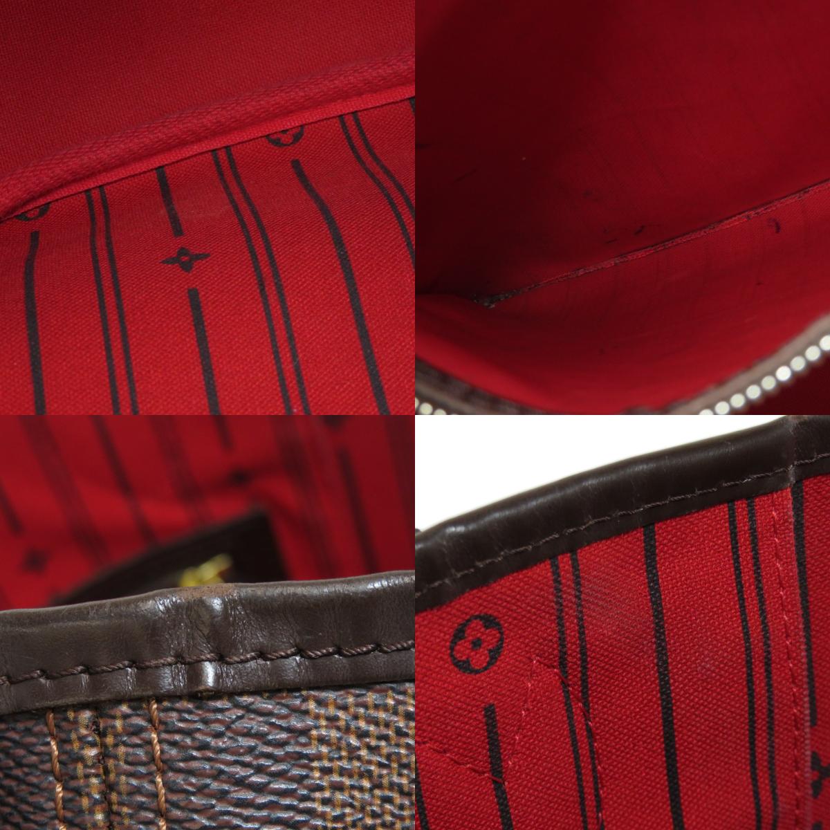 Louis Vuitton Neverfull MM Damier Ebene Tote Bag Canvas