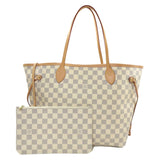 Louis Vuitton Neverfull MM Damier Azur Tote Bag Canvas