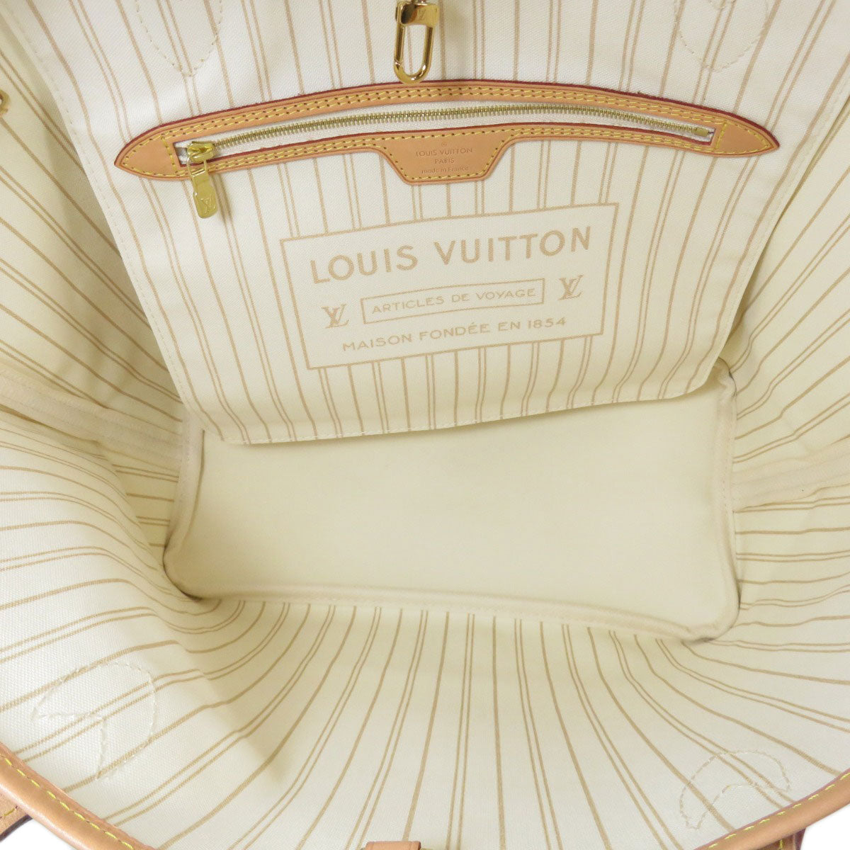 Louis Vuitton Neverfull MM Damier Azur Tote Bag Canvas