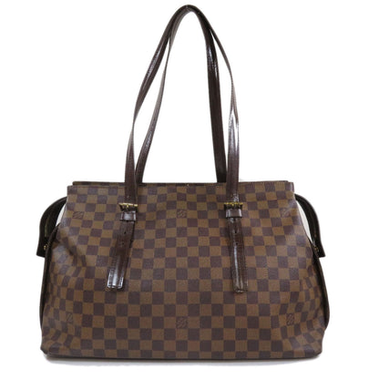 Louis Vuitton Chelsea Damier Ebene Tote Bag Canvas