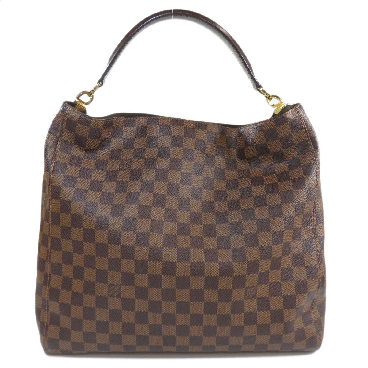 Louis Vuitton Portobello PM Damier Ebene Shoulder Bag Canvas