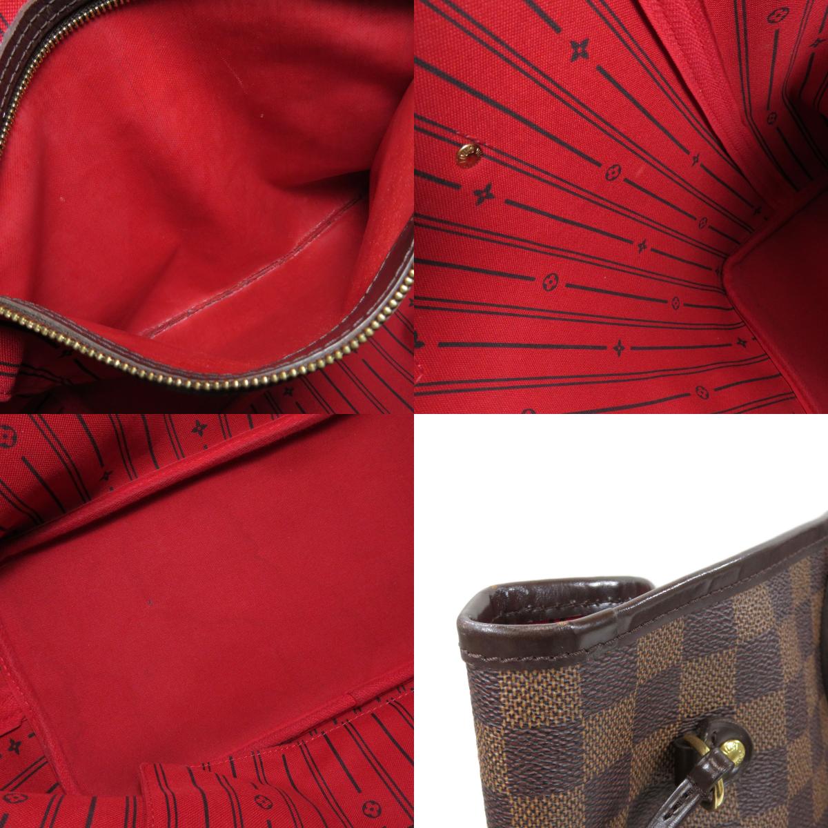Louis Vuitton Neverfull MM Damier Ebene Tote Bag Canvas
