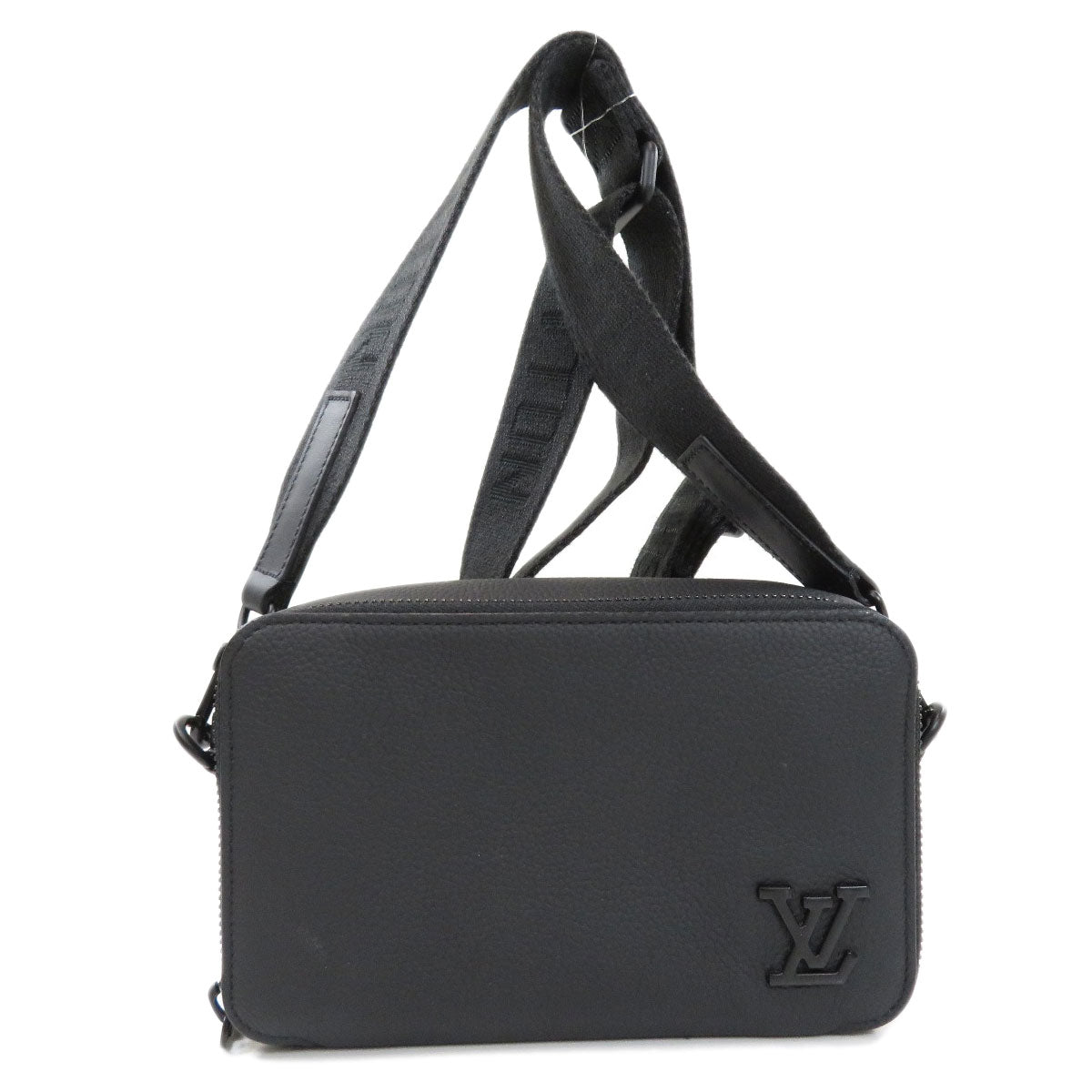 Louis Vuitton Alpha Wearable Wallet Shoulder Bag Leather Black