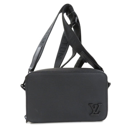 Louis Vuitton Alpha Wearable Wallet Shoulder Bag Leather Black