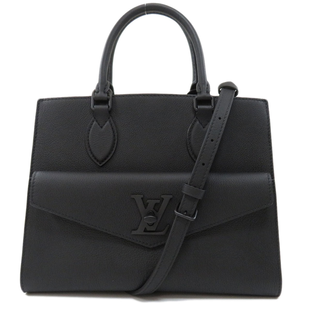 Louis Vuitton Lock Me Tote PM Leather Handbag Noir