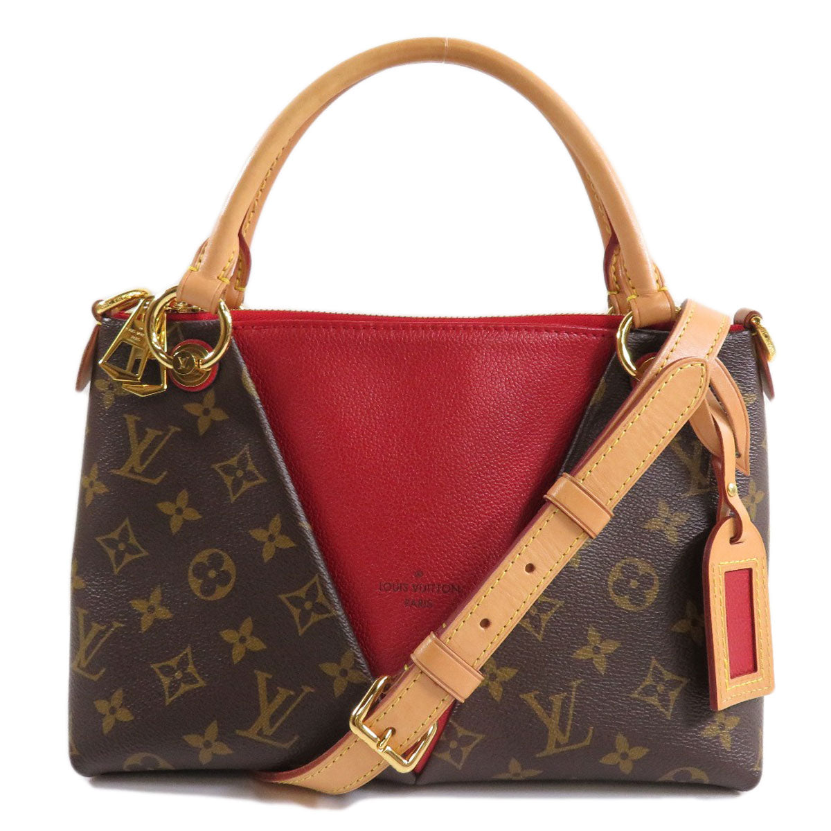 Louis Vuitton V Tote Handbag Monogram Canvas
