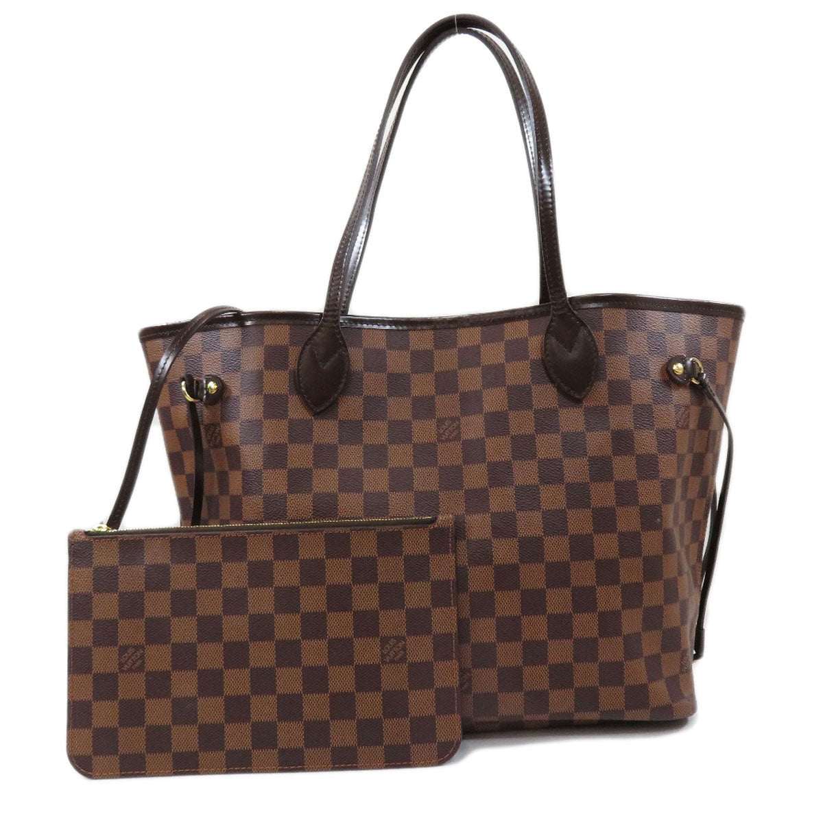 Louis Vuitton Neverfull MM Damier Ebene Tote Bag Canvas