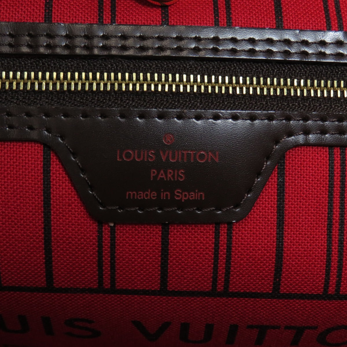 Louis Vuitton Neverfull MM Damier Ebene Tote Bag Canvas