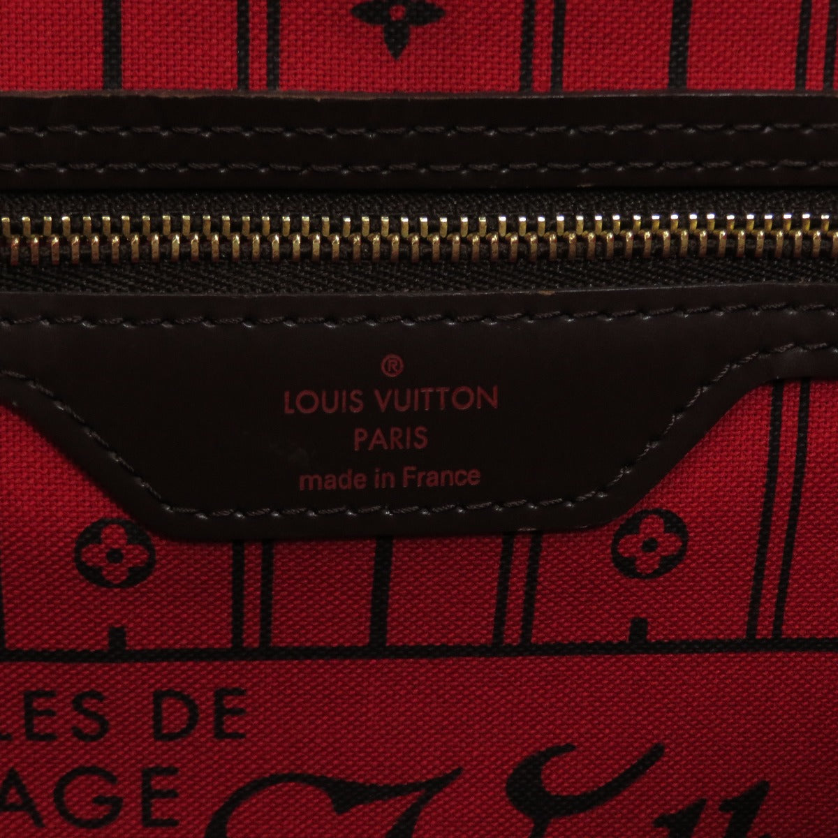 Louis Vuitton Neverfull MM Damier Ebene Tote Bag Canvas