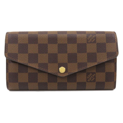 Louis Vuitton Portefeuil Sarah Damier Ebene Rose Ballerine Long Wallet