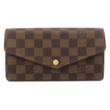 Louis Vuitton Portefeuil Sarah Damier Ebene Rose Ballerine Long Wallet