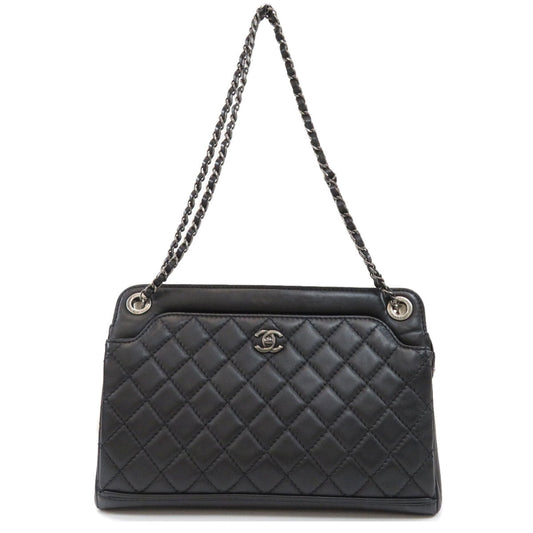 Chanel Chain Shoulder Bag Matelasse Silver Hardware Lambskin