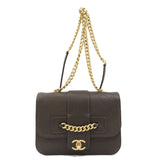 Chanel Chain Shoulder Bag Coco Mark Gold Hardware Leather