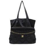 Chanel Coco Mark Gold Metal Fittings Second Bag Nylon