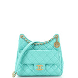 CHANEL Wavy CC Hobo Quilted Crumpled Calfskin Medium