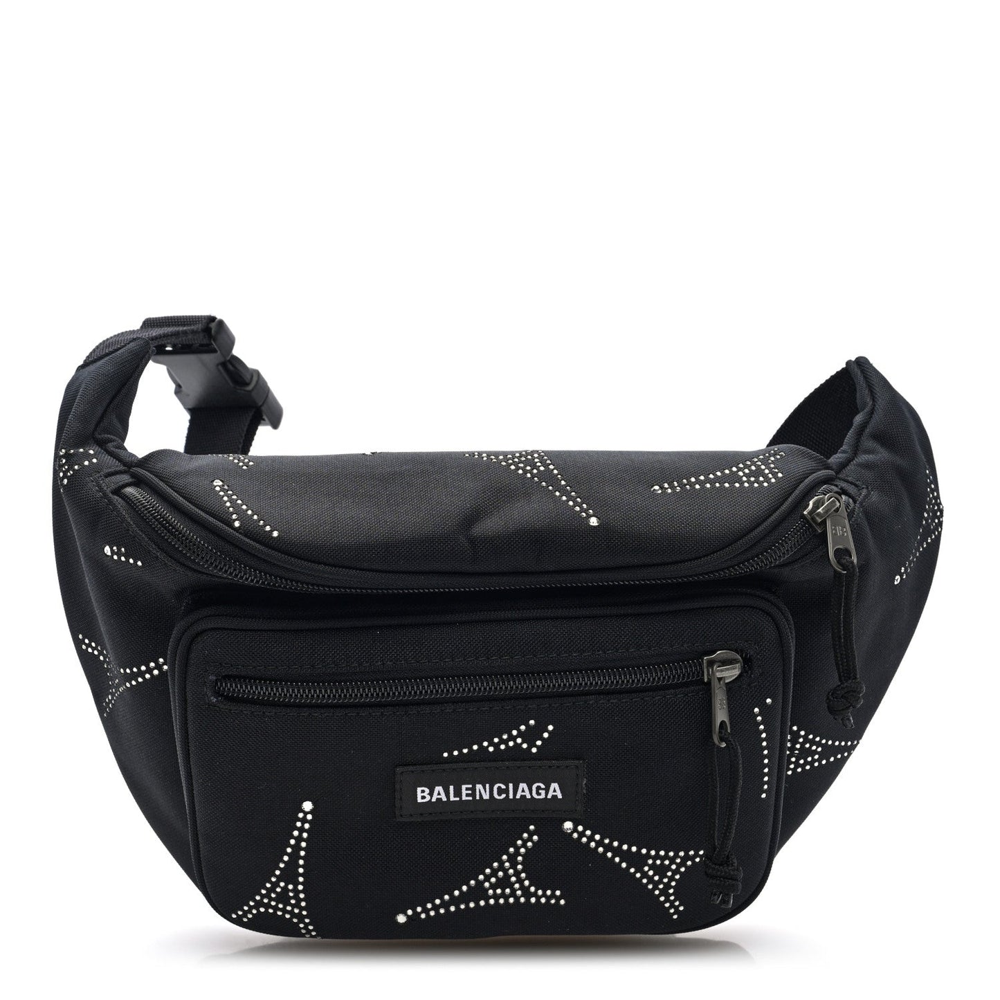 Balenciaga Nylon Eiffel Strassed Beltpack Black