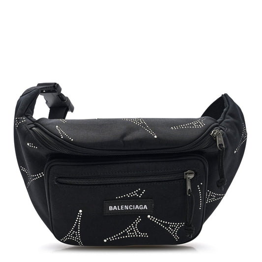 Balenciaga Nylon Eiffel Strassed Beltpack Black