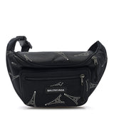 Balenciaga Nylon Eiffel Strassed Beltpack Black