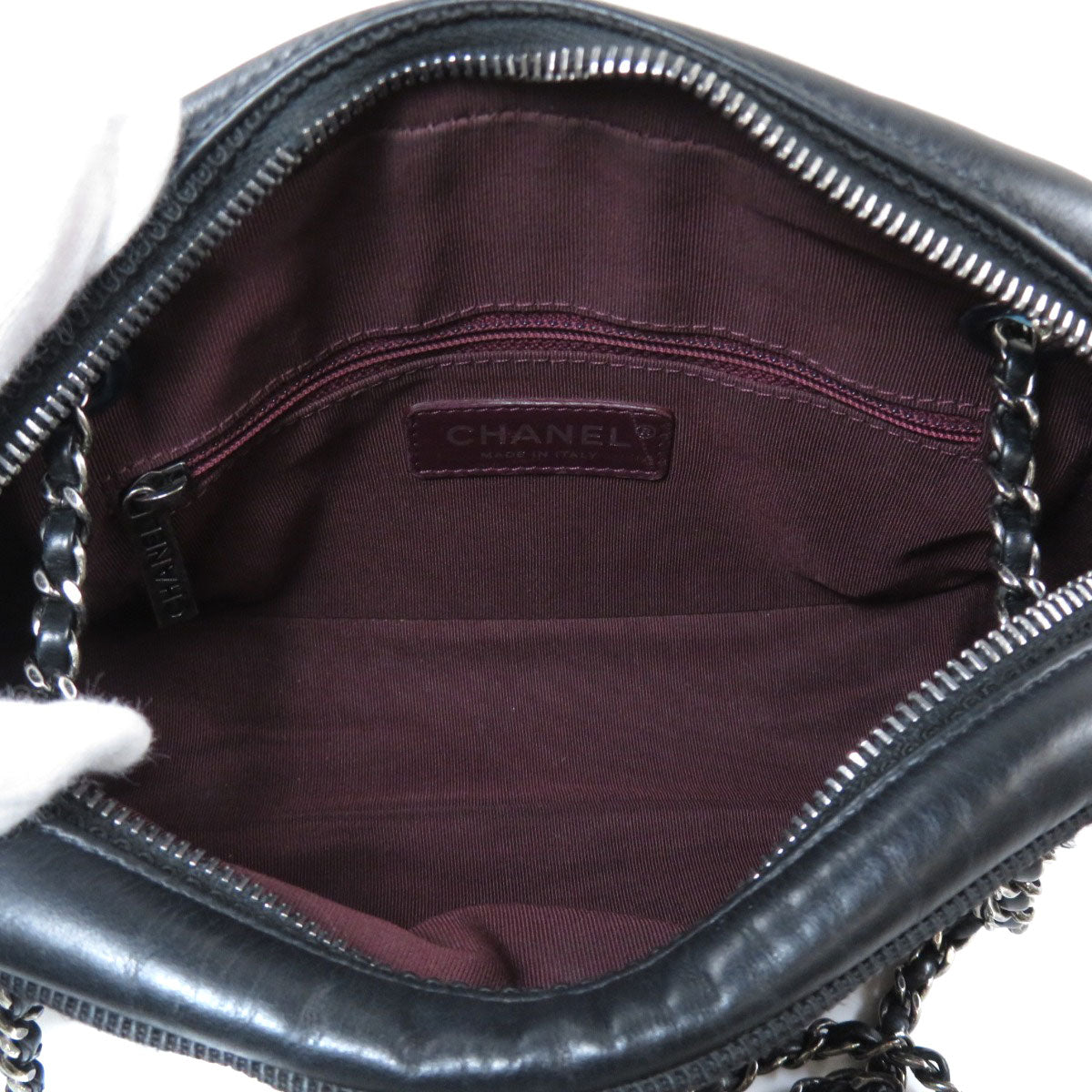 Chanel Chain Shoulder Bag Lambskin Black