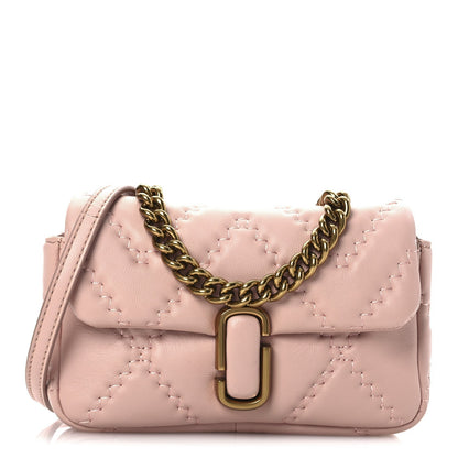 Marc Jacobs Lambskin Quilted J Marc Mini Shoulder Bag Rose
